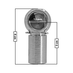 AMORTIGUADOR REPUESTO TERMINAL UN UNIVERSAL 50-23 13 MM 7 MM 4 CM RECTO 3 CM METAL CROMADO MANIJAUTO TUR Derecho/Izquierdo Delantera/Trasera