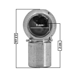 AMORTIGUADOR REPUESTO TERMINAL UN UNIVERSAL 50-23 9 MM 5 MM 2.5 CM RECTO 2 CM METAL CROMADO MANIJAUTO TUR Derecho/Izquierdo Delantera/Trasera
