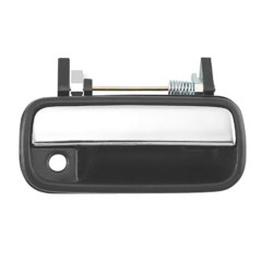 MANIJA EXTERIOR TY HILUX 89-97/4RUNNER 90-95 CON HOYO PARA LLAVE CORRUGADA NEGRA/CROMO PLASTICO TWN HUSHAN 69210-89111 Derecho Delantera