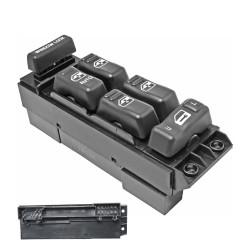 CONTROL ELECTRICO CV CHEYENNE/SILVERADO 99-02/SUBURBAN/TAHOE 00-02/PICK UP GM SIERRA 99-02/YUKON 00-02 DE ELEVADOR 20 PINS 6 TECLAS NEGRO 12VCC TWN CHN MANIJAUTO