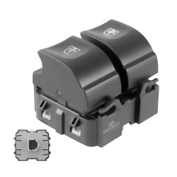 CONTROL ELECTRICO RN DUSTER 15-20/SANDERO 17-20/OROCH 17-22 DE ELEVADOR 6 PINS 2 TECLAS NEGRO BASE GRIS 254118044R 12VCC CHIN CHN MANIJAUTO DELANTERO IZQUIERDO