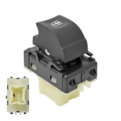 CONTROL ELECTRICO RN CLIO RS 15-17/DUSTER 17-20/SANDERO 16-18/LOGAN 15-19/STEPWAY 16-18/CAPTUR 18-20 DE ELEVADOR 6 PINS 1 TECLA NEGRO BASE BLANCA 254217475R 12VCC CHN CHIN MANIJAUTO