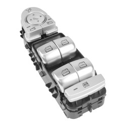 CONTROL ELECTRICO MC CLASE-C W205 15-18 LUZ AMBAR 3 PINS 7 TECLAS PLATA FONDO NEGRO PARA ESPEJOS AUTOABATIBLES 12VCC CHIN CHN MANIJAUTO