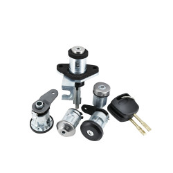 SET DE CILINDROS FD KA 01-08 CON LLAVE ENCENDIDO/PUERTA/CAJUELA/COFRE METAL CROMADO 12VCC CHIN MANIJAUTO