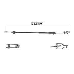 CHICOTE DE CLUTCH NS TSURU I 82-85 MEX 75.3 CM STANDART 30670-04A00