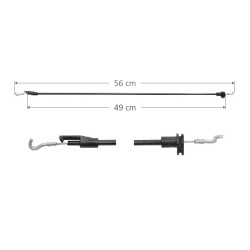 CHICOTE CERRADURA VW CROSSFOX 07-09/LUPO 04-09/SPORTVAN 07-09 56 CM MEX Derecho/Izquierdo Delantera