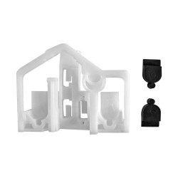 REPUESTO DE ELEVADOR FD ECOSPORT 04-07/FIESTA 03-10 BASE CORREDERA 1 PIEZA BLANCO PLASTICO MEX GENERICA Derecho Trasera