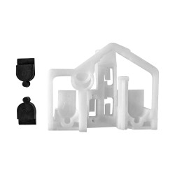 REPUESTO DE ELEVADOR FD ECOSPORT 04-07/FIESTA 03-10 BASE CORREDERA 1 PIEZA BLANCO PLASTICO MEX GENERICA Izquierdo Trasera