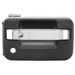 MANIJA EXTERIOR FD LOBO 04-08 LC MARK LT 06-13 CON HOYO PARA LLAVE CORRUGADA NEGRA/CROMO PLASTICO TWN HUSHAN Derecho Delantera