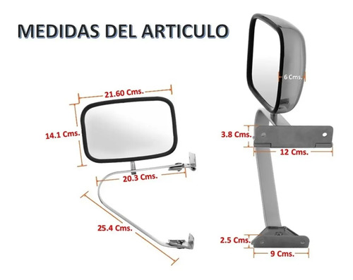 84-90 Ford Bronco Ii Espejos Laterales Bandera Metal 2 Pzs.