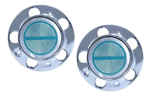 83-97 Ford Ranger Tapones Copa Rin Cromado Y Azul 2 Piezas