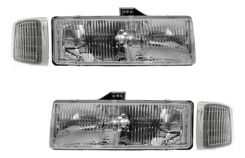 95-05 Gmc Safari Faro Delanteros + Cuartos Punta 4 Piezas