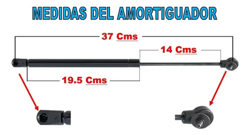99-04 Grand Cherokee Amortiguadores Vidrio Trasero 2 Piezas