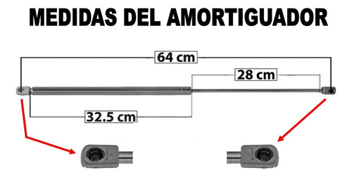 97-06 Jeep Wrangler Amortiguador Ventana Trasera 1 Pieza
