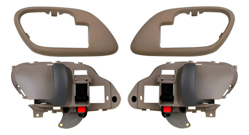 95-99 Gmc Yukon Manijas Interiores + Biseles Cafe 4 Piezas