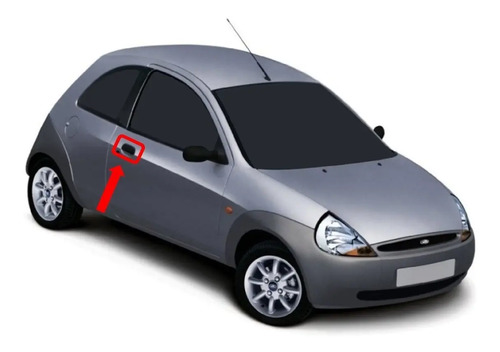 01-08 Ford Ka Par Manijas Exteriores Corrugadas 2 Piezas Neg