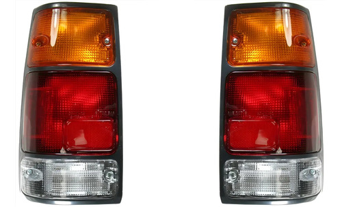 89-97 Isuzu Amigo Par Calaveras Traseras Filo Negro 2 Piezas